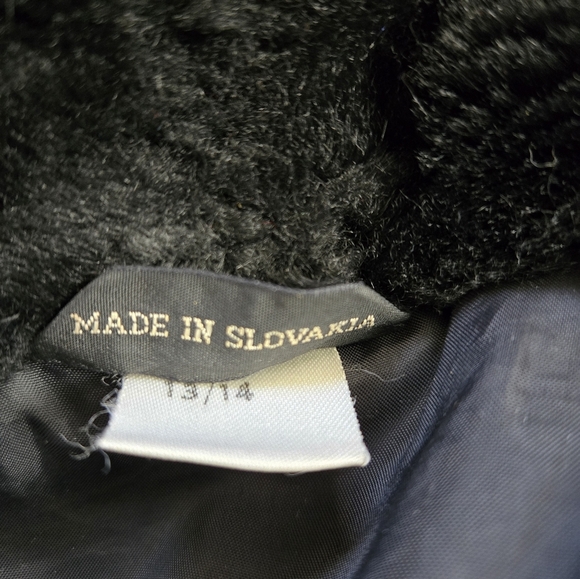 VINTAGE XCEPTION virgin wool Black Double-Breasted Coat with faux fur collar. 14 - Picture 11 of 14